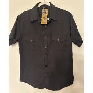 Coevals Club Black pearl snap SS Western shirt Mens M NWT